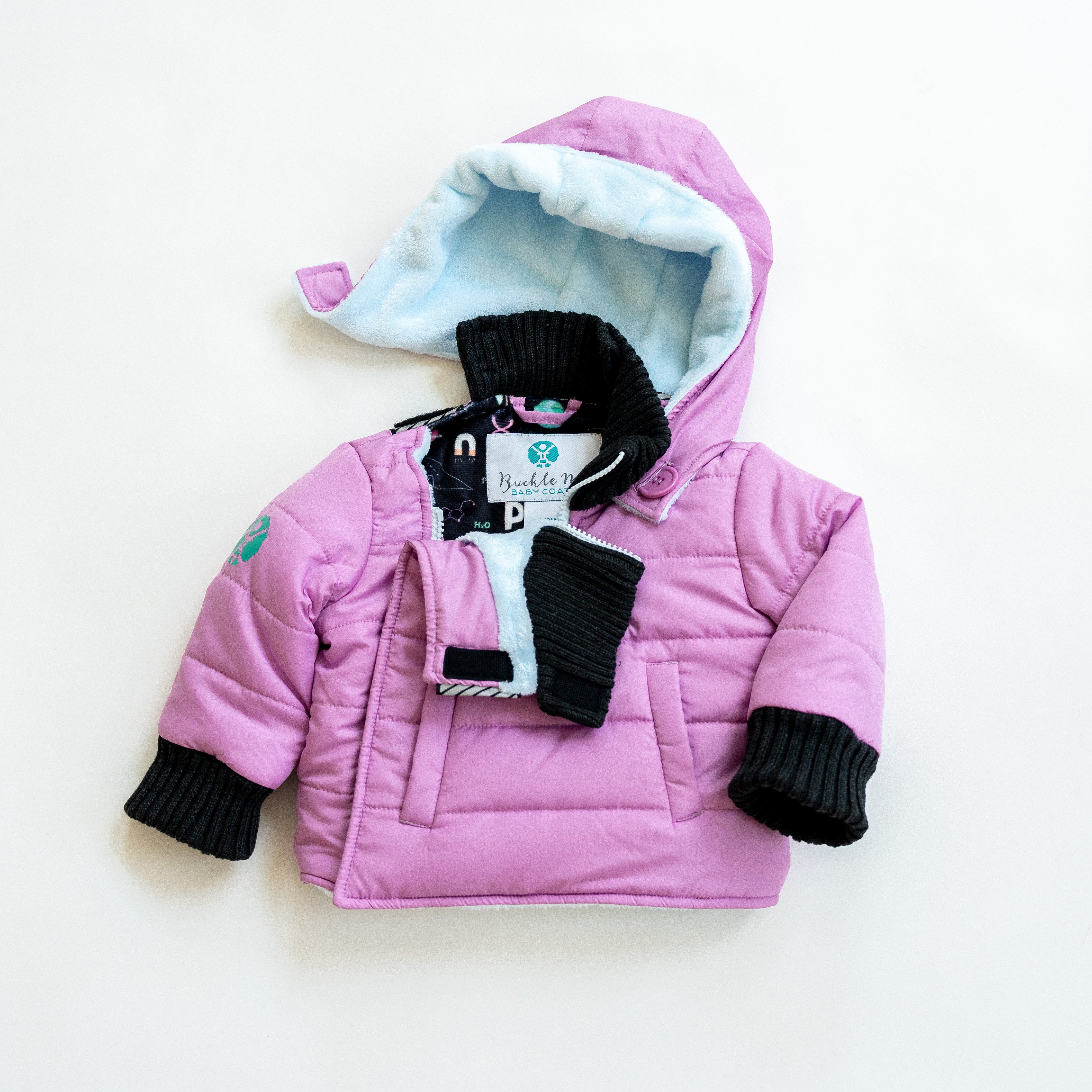 Buckle Me Baby Coats - Car seat friendly coat go at home and stay