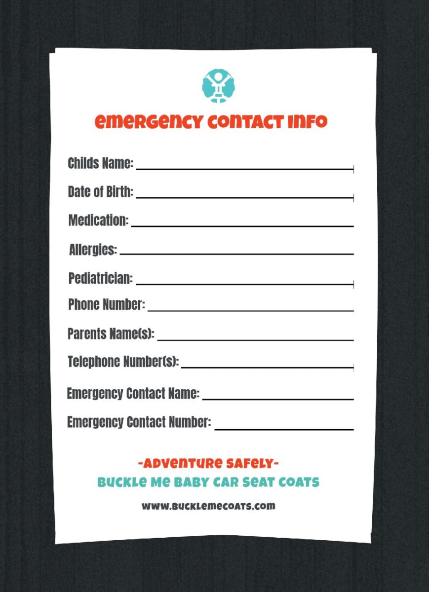 Emergency Contact + Info Sticker